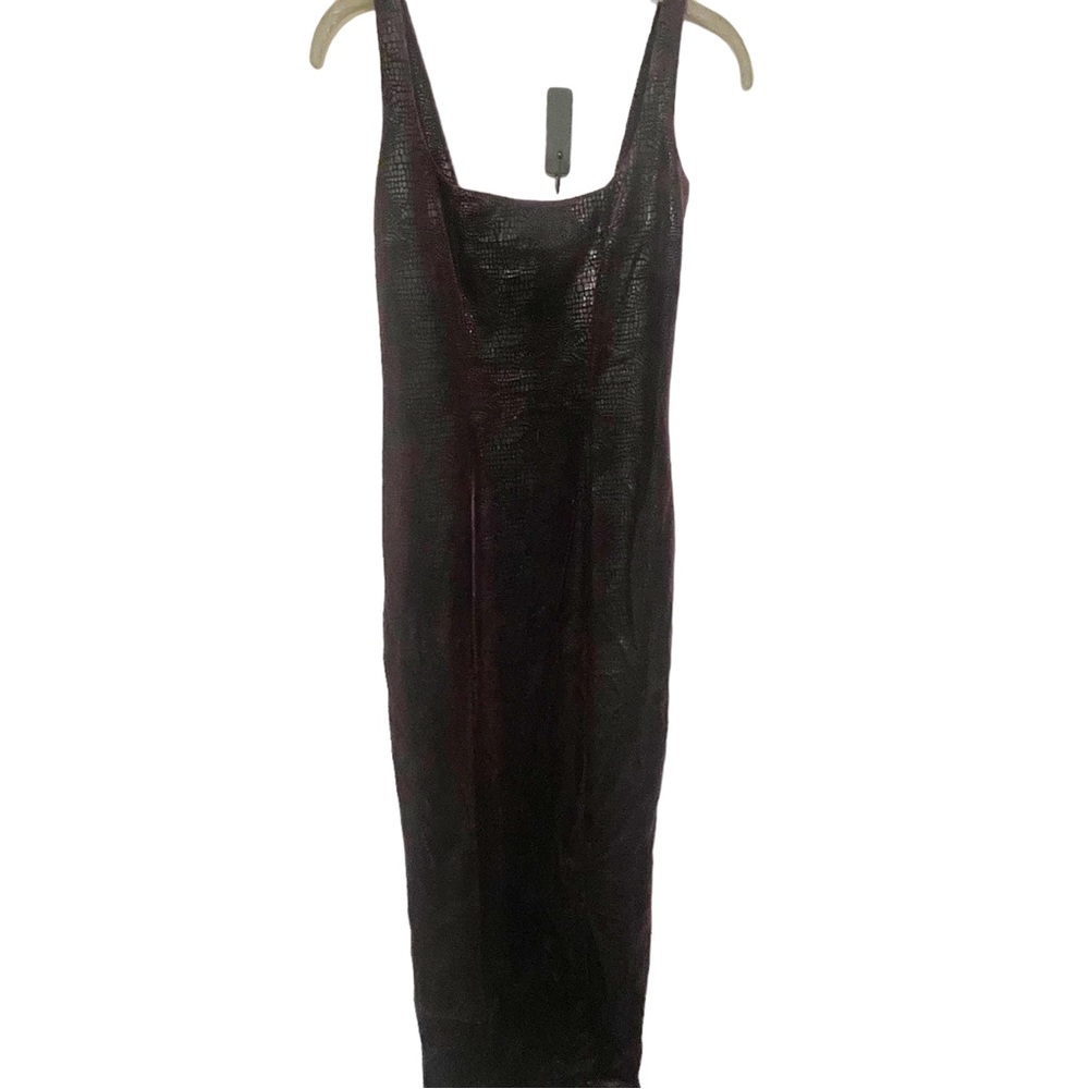 Betsey Johnson Size Small Vintage Purple Velvet Snake‎ Print Bodycon Tank Dress